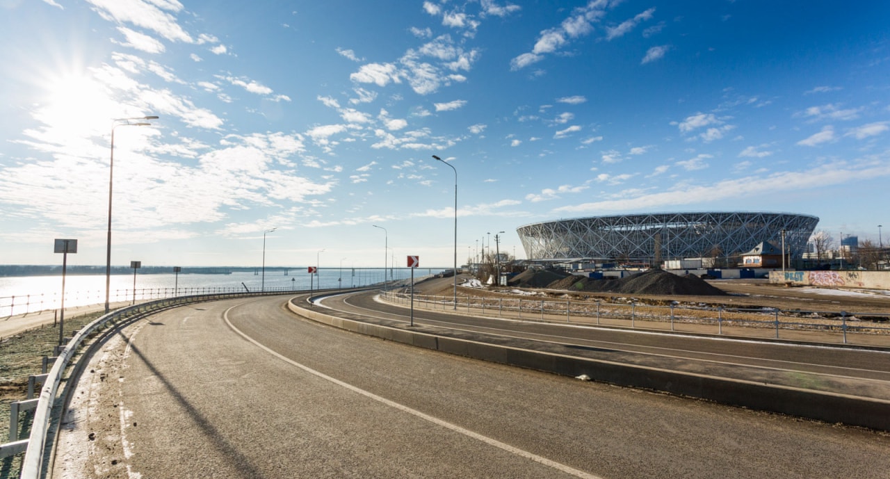 Вид на стадион «Волгоград-Арена». Фото Татьяны Филимоновой для «Кавказского узла»