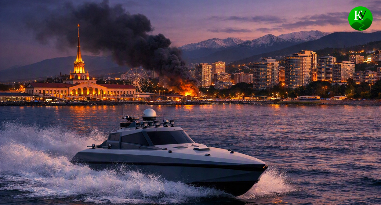 Безэкипажный катер. Иллюстрация создана «Кавказским узлом» с помощью ИИ в программе Copilot