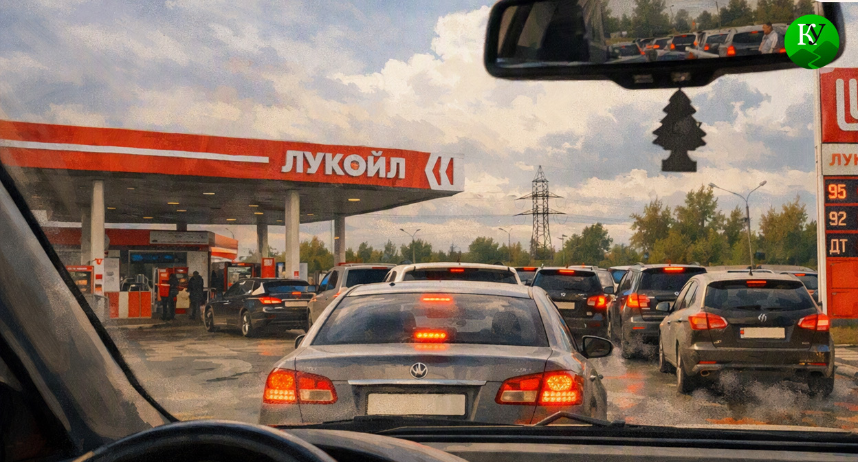 Заправка. Иллюстрация создана «Кавказским узлом» с помощью ИИ в программе Copilot